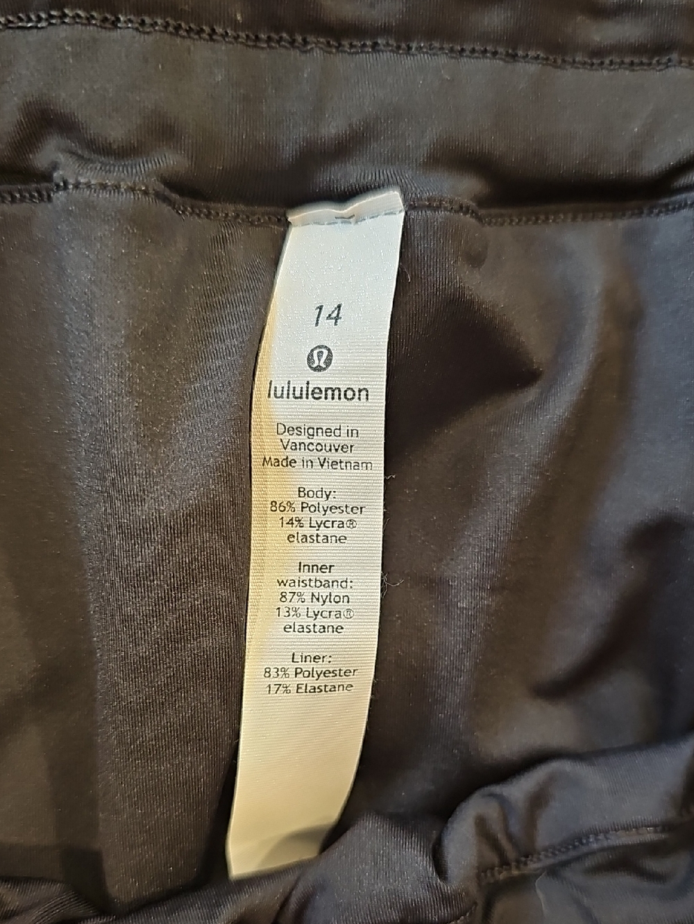 lululemon athletica Black Track That Shorts; Size 14; EUC; 5" Inseam - Picture 3 of 6